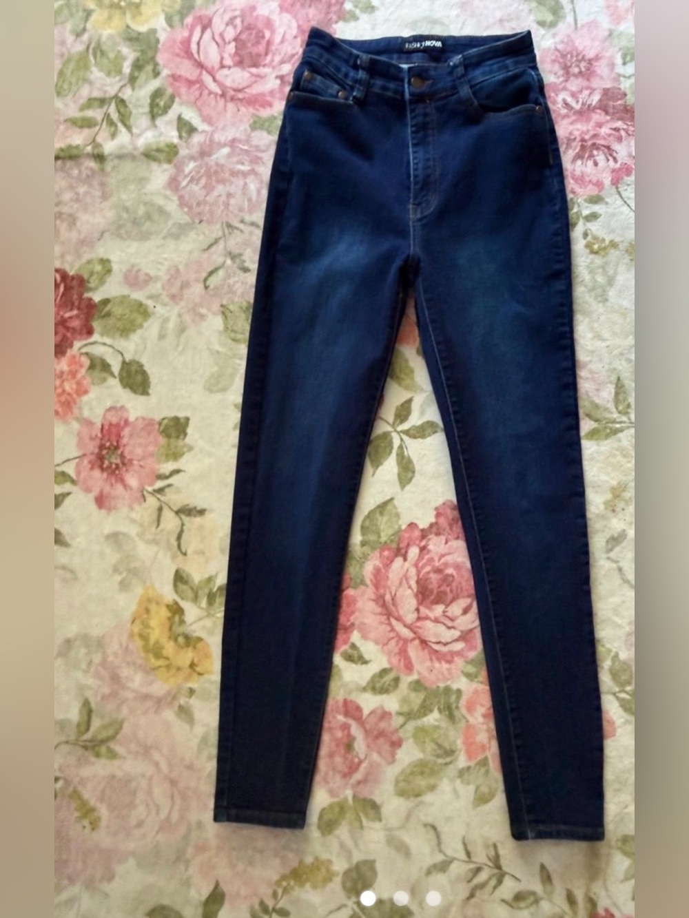 Fashion Nova Dark Indigo High-Rise Skinny Jeans size 7 see size guide
